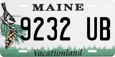 ME license plate 9232UB