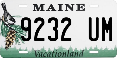 ME license plate 9232UM