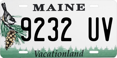 ME license plate 9232UV
