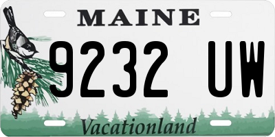 ME license plate 9232UW