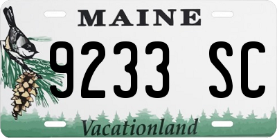 ME license plate 9233SC