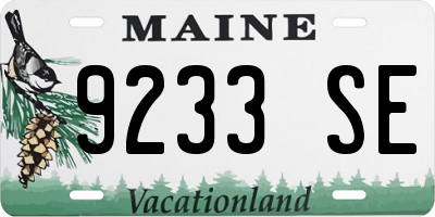 ME license plate 9233SE