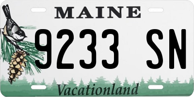 ME license plate 9233SN