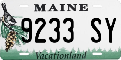 ME license plate 9233SY