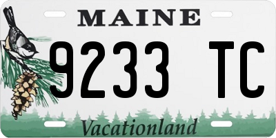 ME license plate 9233TC