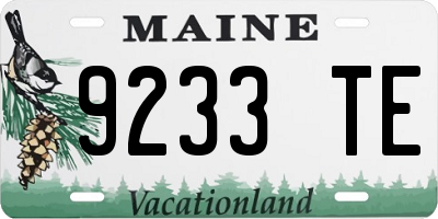 ME license plate 9233TE