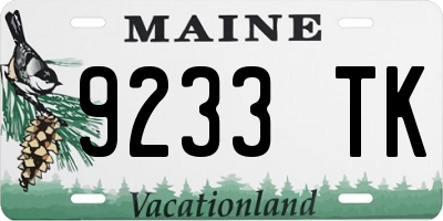 ME license plate 9233TK