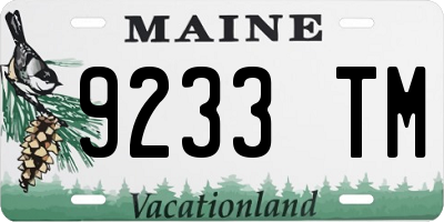 ME license plate 9233TM