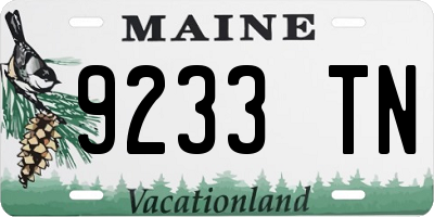 ME license plate 9233TN