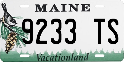 ME license plate 9233TS