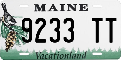 ME license plate 9233TT