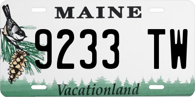 ME license plate 9233TW