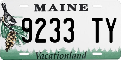 ME license plate 9233TY