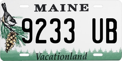 ME license plate 9233UB