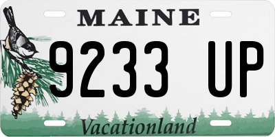 ME license plate 9233UP