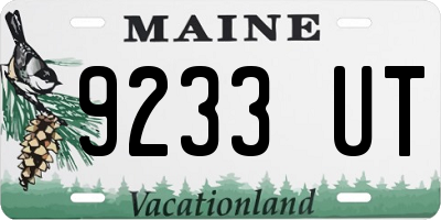 ME license plate 9233UT