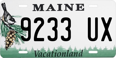 ME license plate 9233UX