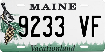 ME license plate 9233VF