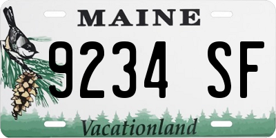 ME license plate 9234SF