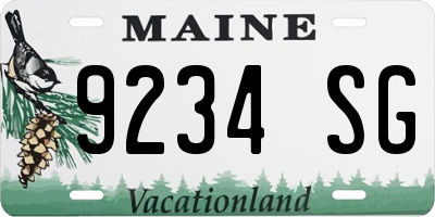 ME license plate 9234SG