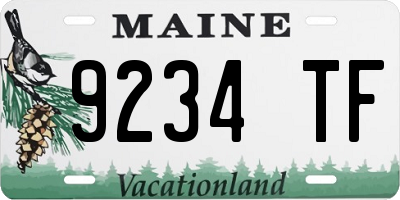 ME license plate 9234TF