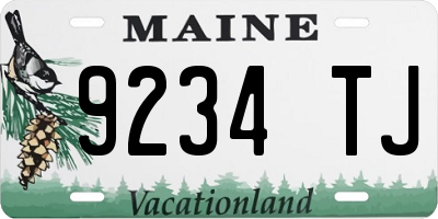 ME license plate 9234TJ