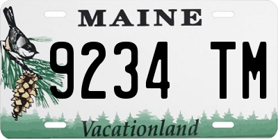 ME license plate 9234TM