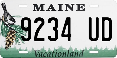 ME license plate 9234UD