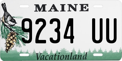 ME license plate 9234UU