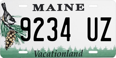 ME license plate 9234UZ