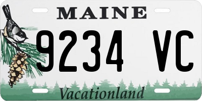 ME license plate 9234VC