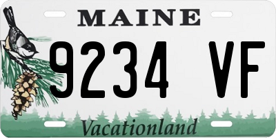 ME license plate 9234VF