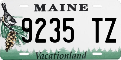 ME license plate 9235TZ