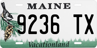 ME license plate 9236TX