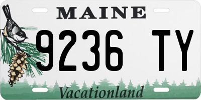 ME license plate 9236TY