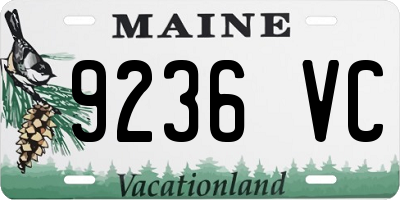ME license plate 9236VC