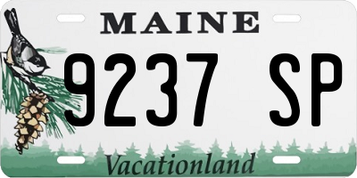 ME license plate 9237SP