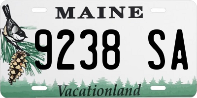 ME license plate 9238SA