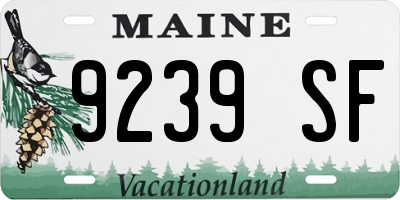 ME license plate 9239SF