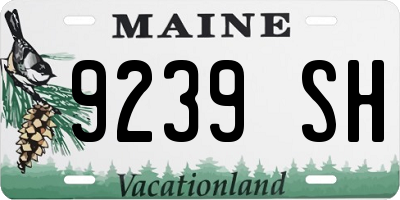 ME license plate 9239SH