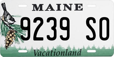 ME license plate 9239SO
