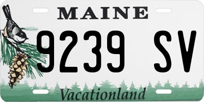 ME license plate 9239SV