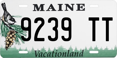 ME license plate 9239TT