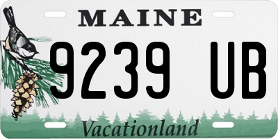 ME license plate 9239UB