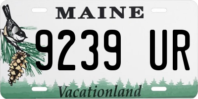 ME license plate 9239UR