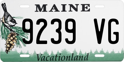 ME license plate 9239VG