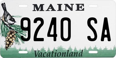 ME license plate 9240SA