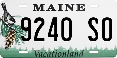 ME license plate 9240SO