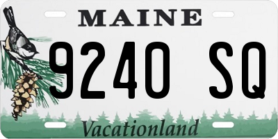ME license plate 9240SQ