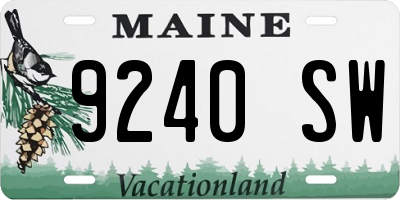 ME license plate 9240SW